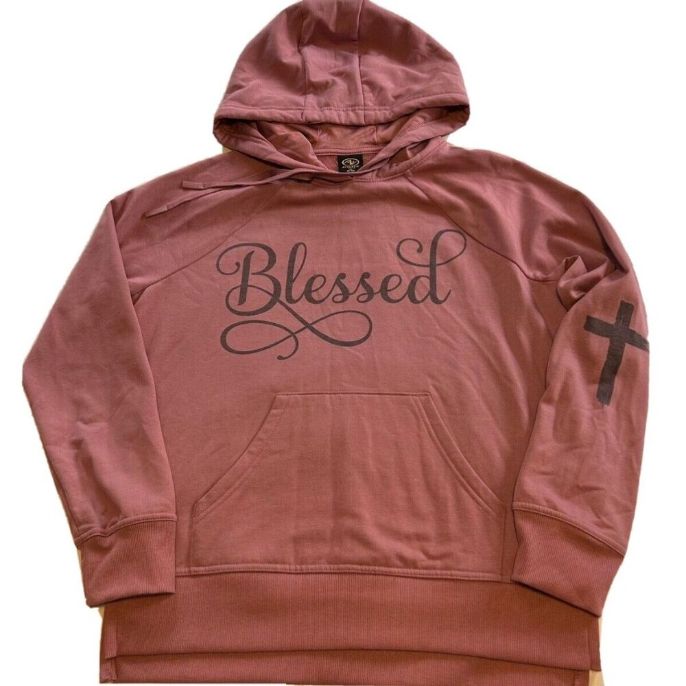 'Blessed' Hoodie Sweatshirt Soft! Athletic Works Size M
